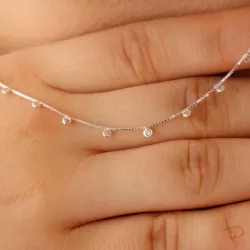 Colar 15 cristais prata 925