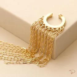 Piercing fake correntes banhado a ouro 18k