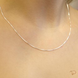 Colar veneziana 45cm prata 925