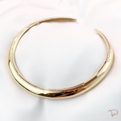 Aro abaulado liso banhado a ouro 18k