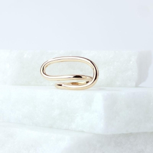Anel Liso Clip Banhado a Ouro 18k