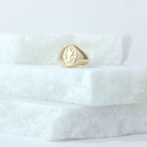 Anel São Bento Liso Banhado a Ouro 18k