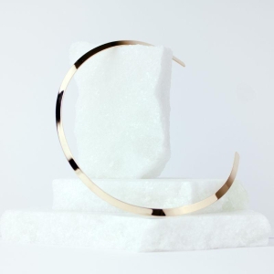 Colar Aro Liso Achatado Banhado a Ouro 18k