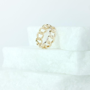 Anel Elos Liso Banhado a Ouro 18k