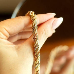 Colar Cordão Baiano Três Banhos Banhado a Ouro 18k