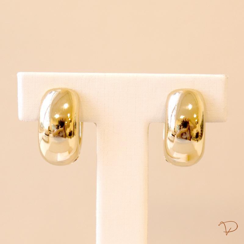 Brinco argola bojudão banhado a ouro 18k