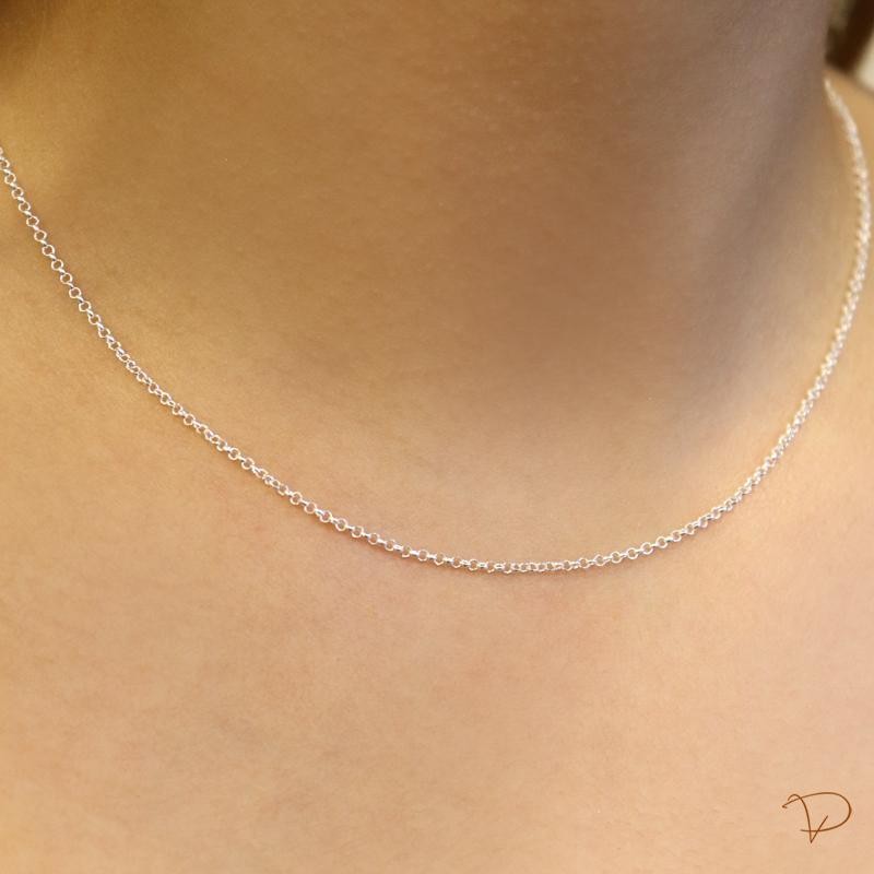 Colar corrente lisa prata 925