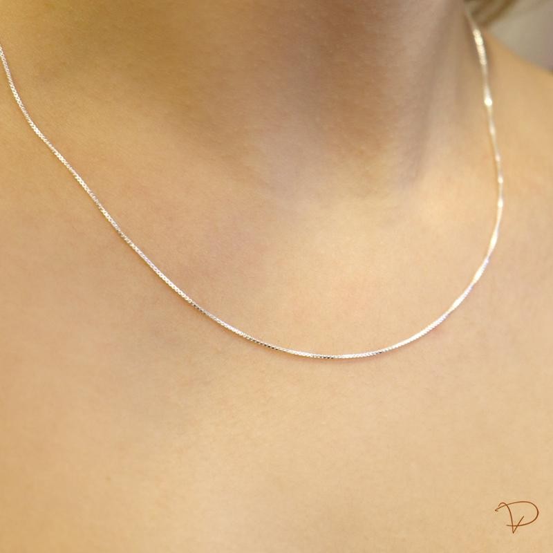 Colar veneziana com extensor 45 cm prata 925