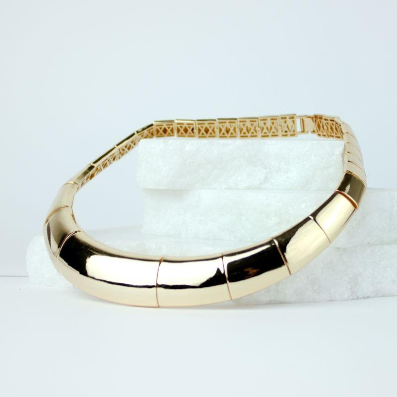 Colar Maxi Gomos Bojudos Banhado a Ouro 18k