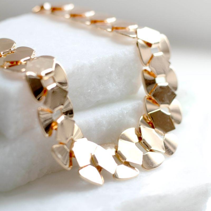 Colar Maxi Elos Lisos Gomos Banhado a Ouro 18k