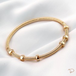 Bracelete espiral com rosca lisa banhado a ouro 18k