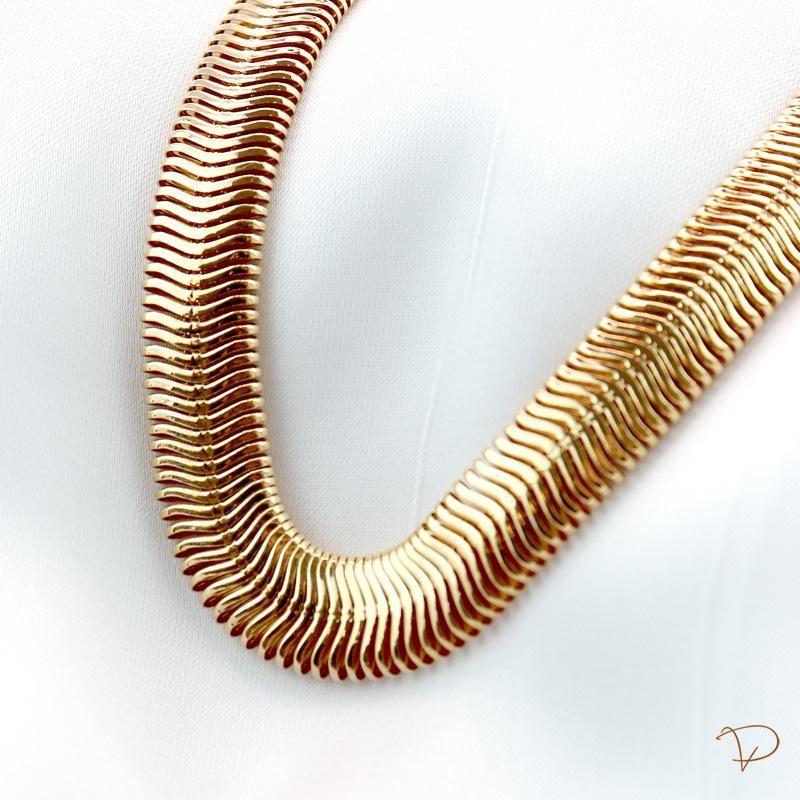 Chocker snake 10 mm de espessura banhado a ouro 18k