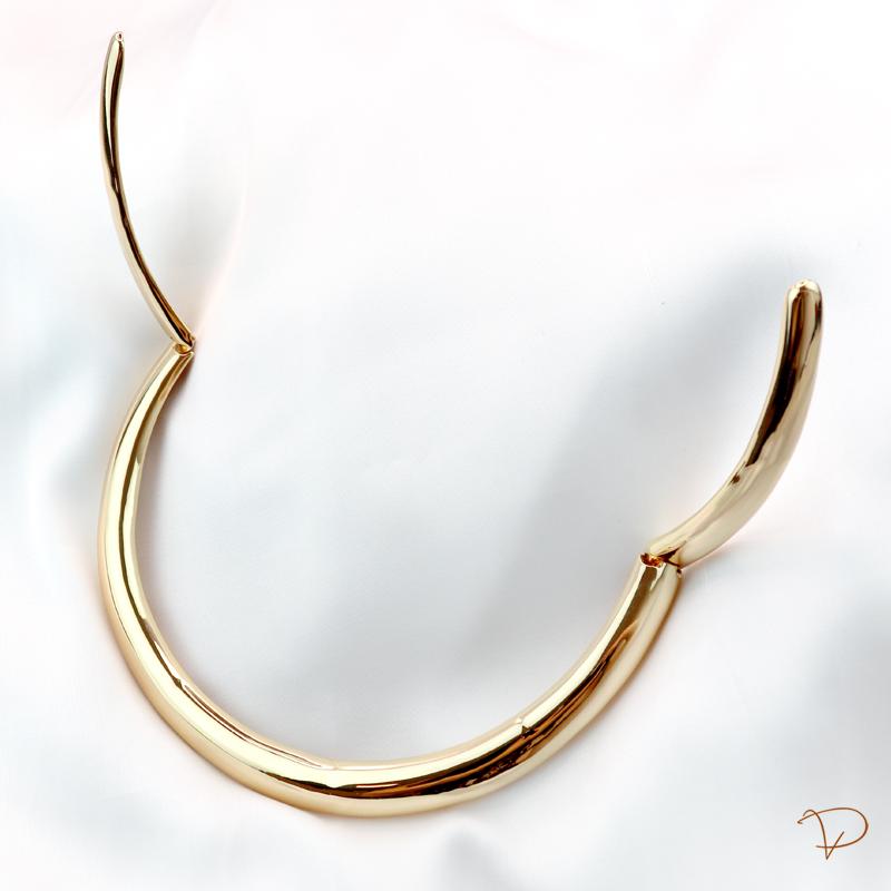 Aro abaulado liso banhado a ouro 18k