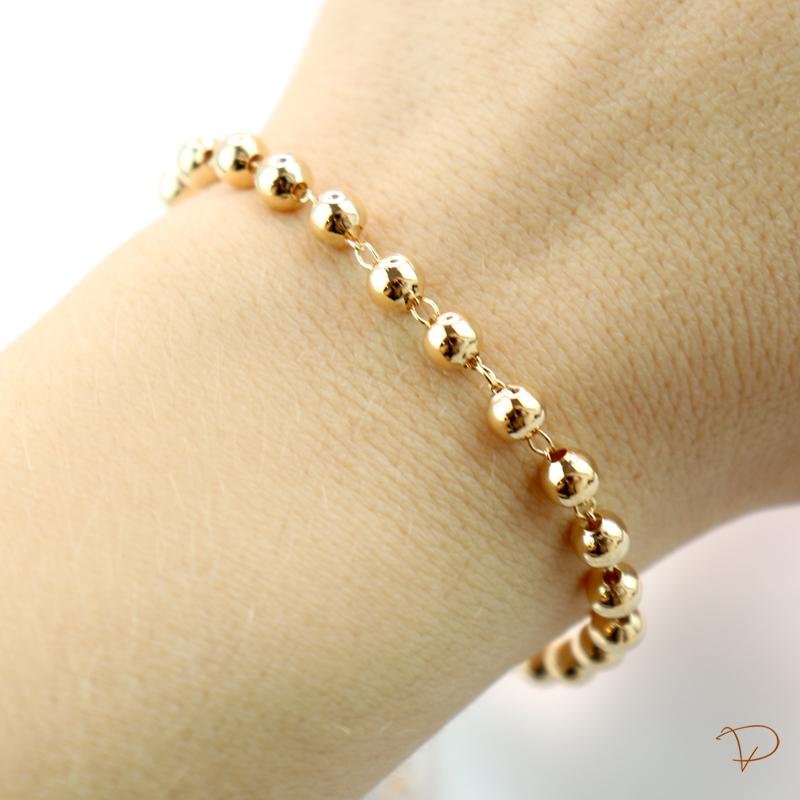 Pulseira de 8 bolinhas banhado a ouro 18k