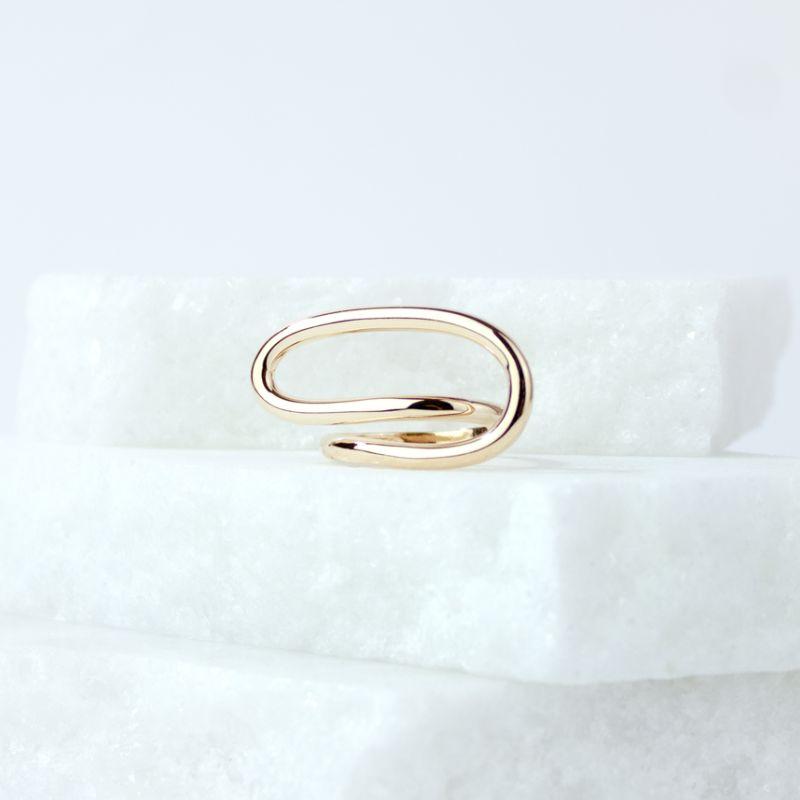 Anel Liso Clip Banhado a Ouro 18k