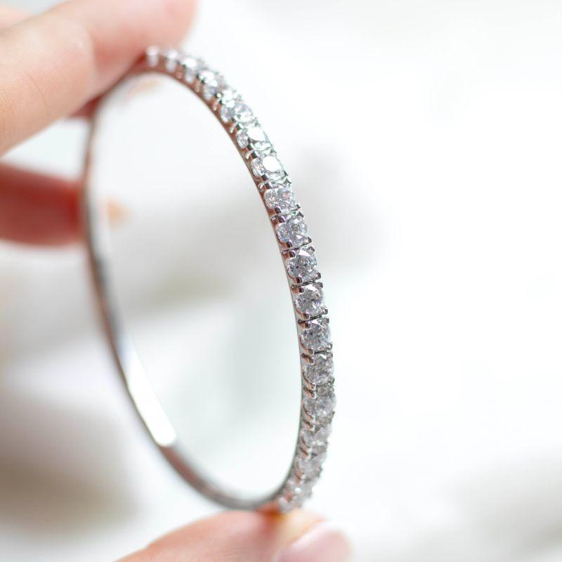 Bracelete Riviera de Zircônias Banhado a Ouro Branco