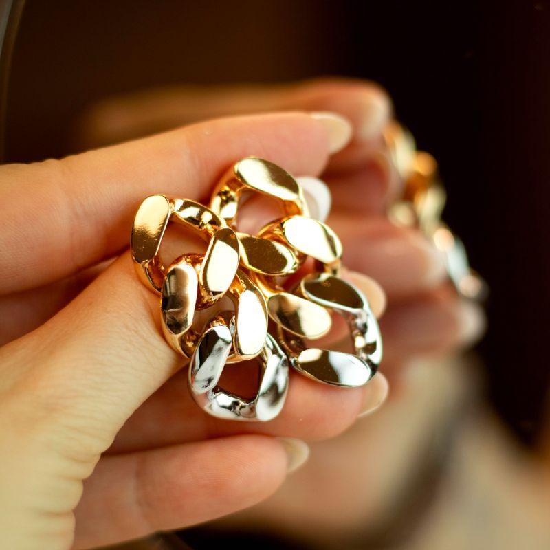 Brinco Elos 2 Banhos Liso Banhado a Ouro 18k