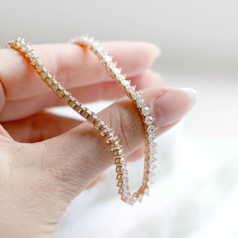 Colar Riviera 3 pontas Banhado a Ouro 18k